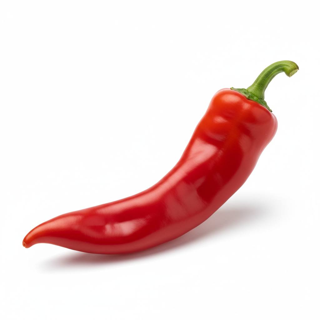 Pimiento Palermo real, sobre fondo blanco y en formato 1:1